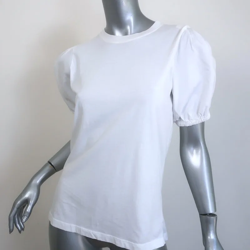 Derek Lam 10 Crosby Eva T-shirt à manches bouffantes en coton blanc Taille S