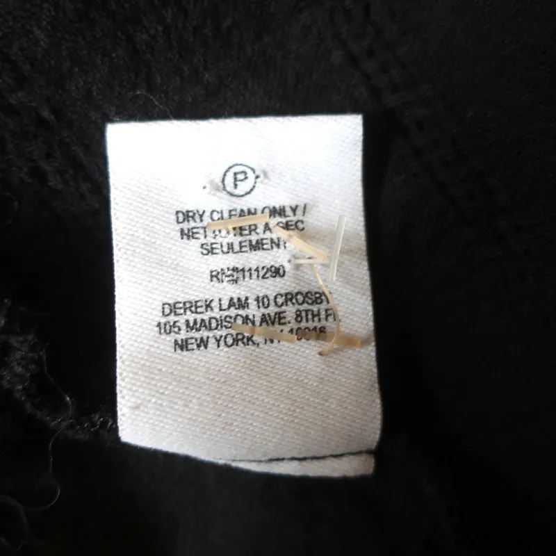 Derek Lam 10 Crosby Blouse à Pompons Noir en Coton avec Pinces Taille 0 à Manches Longues