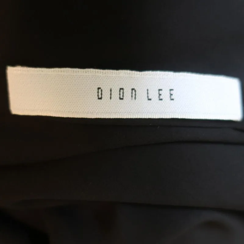 Dion Lee Fine Line Cami Noir Velours Taille Petit Haut Drapé Dos Nu