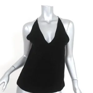 Dion Lee Fine Line Cami Black Velvet Size Small Draped Open Back Top