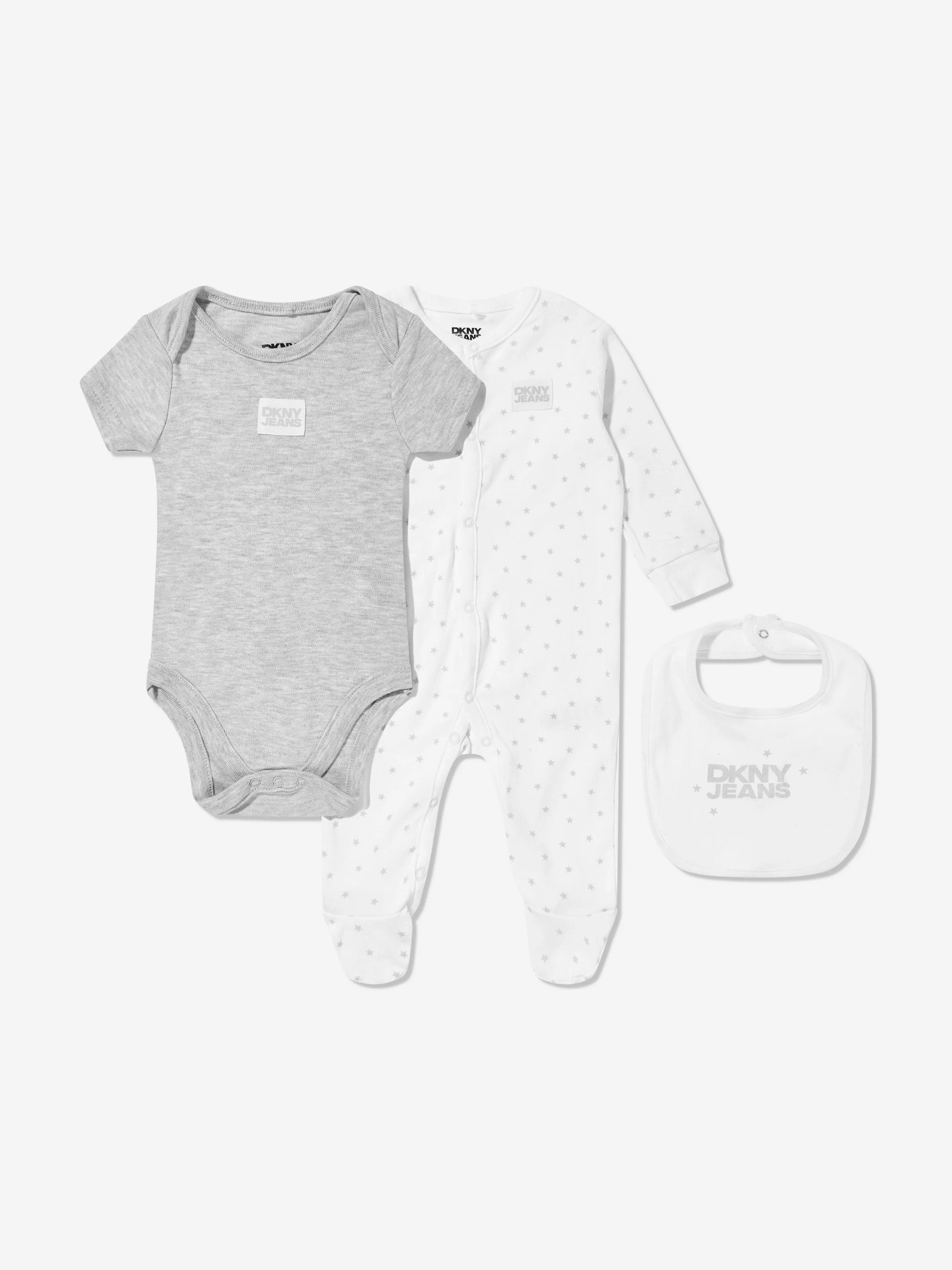 Ensemble de 3 bodys DKNY Baby en gris
