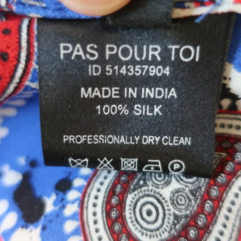 Dodo Bar Ou Débardeur Lita Bleu Imprimé Paisley Soie Taille 42 Blouse Sans Manches