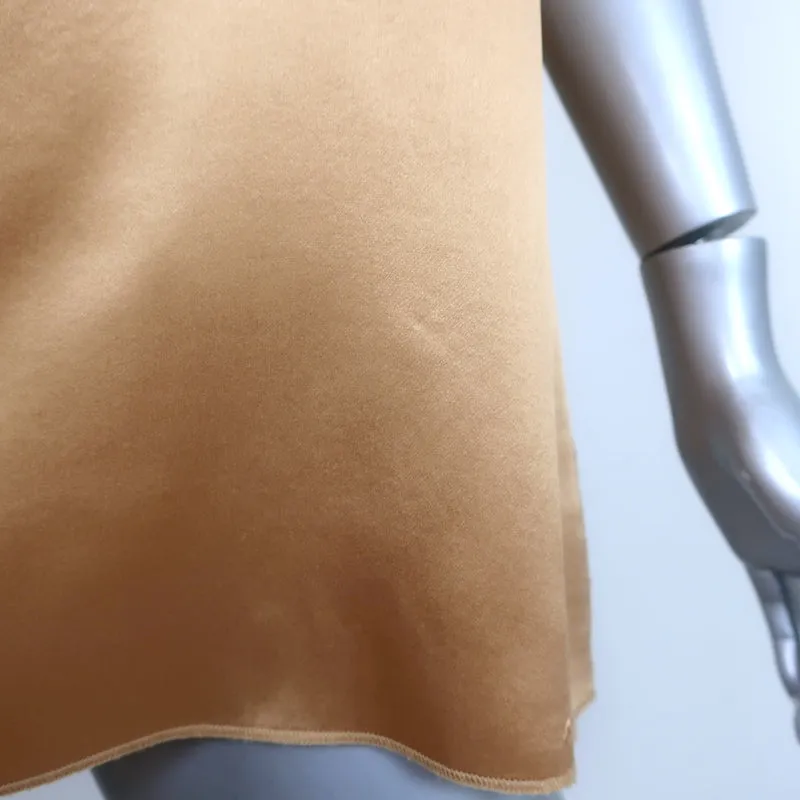 Dolce & Gabbana Débardeur Or Satin Taille 42 Blouse sans Manches