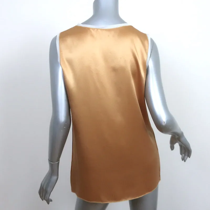Dolce & Gabbana Débardeur Or Satin Taille 42 Blouse sans Manches