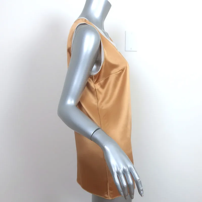 Dolce & Gabbana Débardeur Or Satin Taille 42 Blouse sans Manches