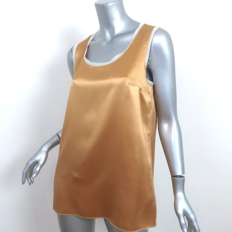 Dolce & Gabbana Débardeur Or Satin Taille 42 Blouse sans Manches