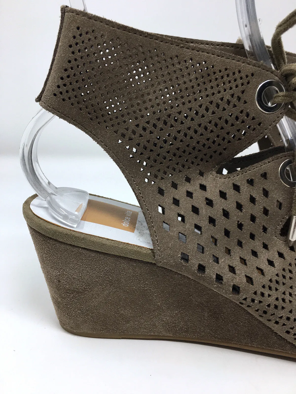 Dolce Vita Taille 9 Sandales Triangle Perforées à Points Taupe NWOB