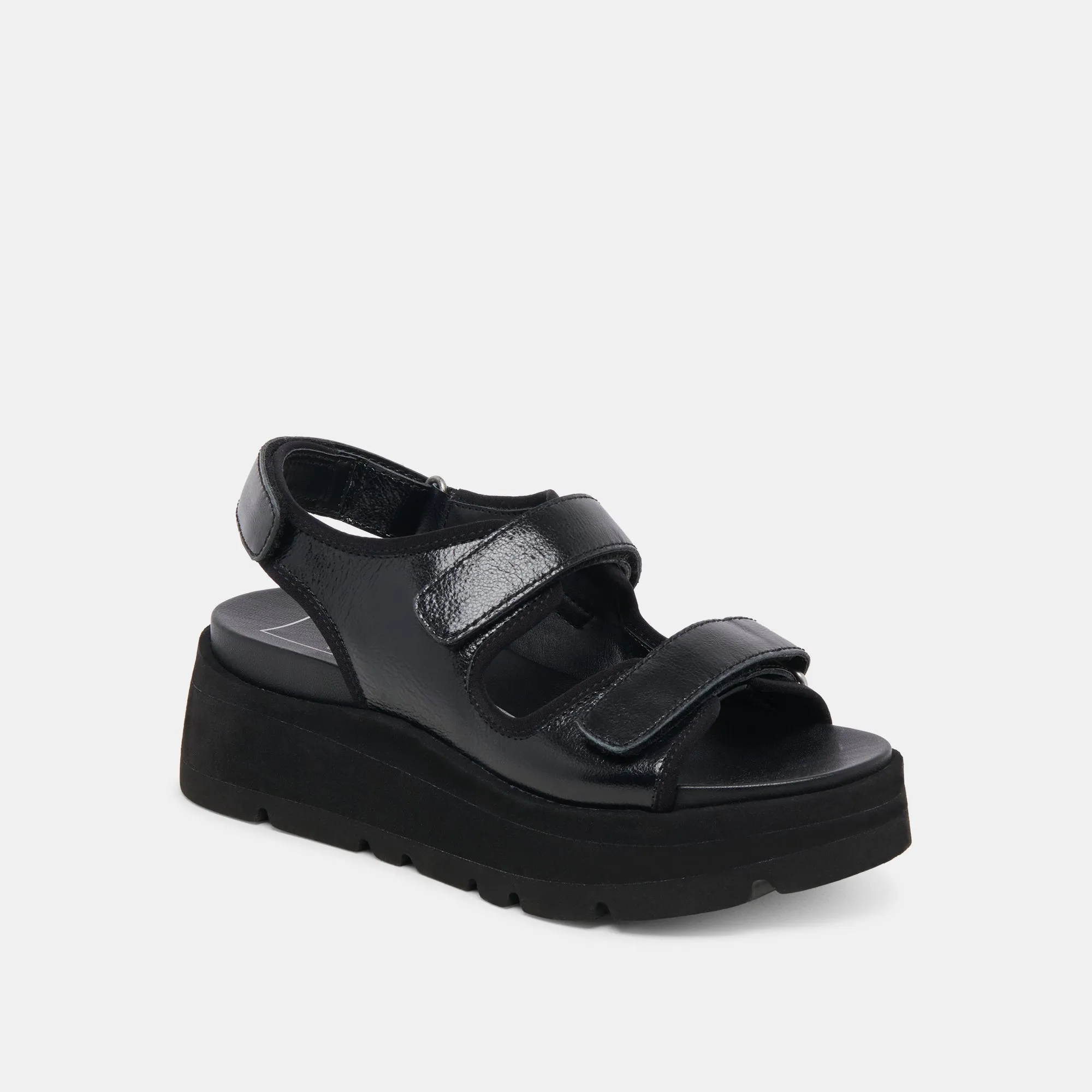 SANDALES DUBAI MIDNIGHT CRINKLE PATENT