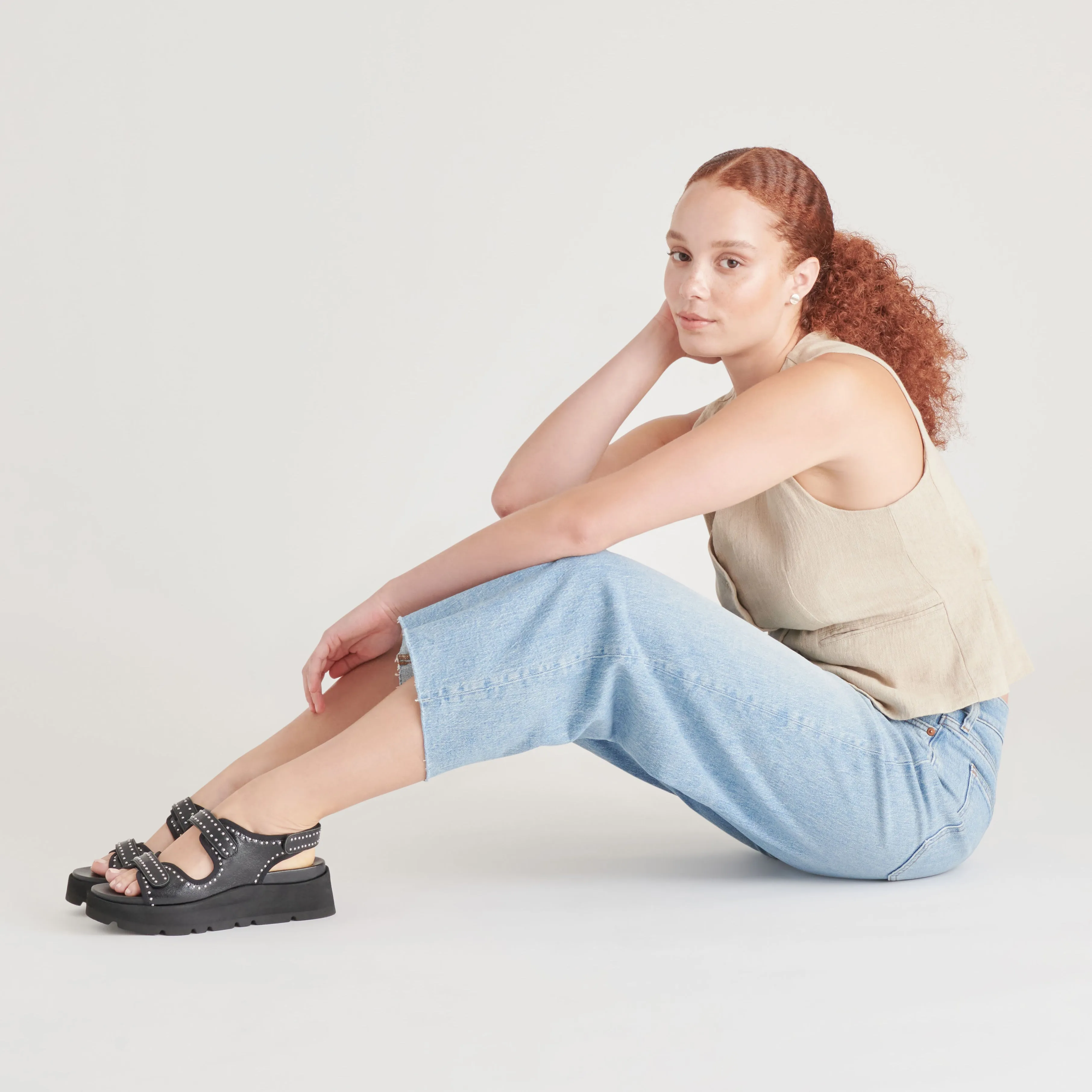 SANDALES DUBAI MIDNIGHT CRINKLE PATENT