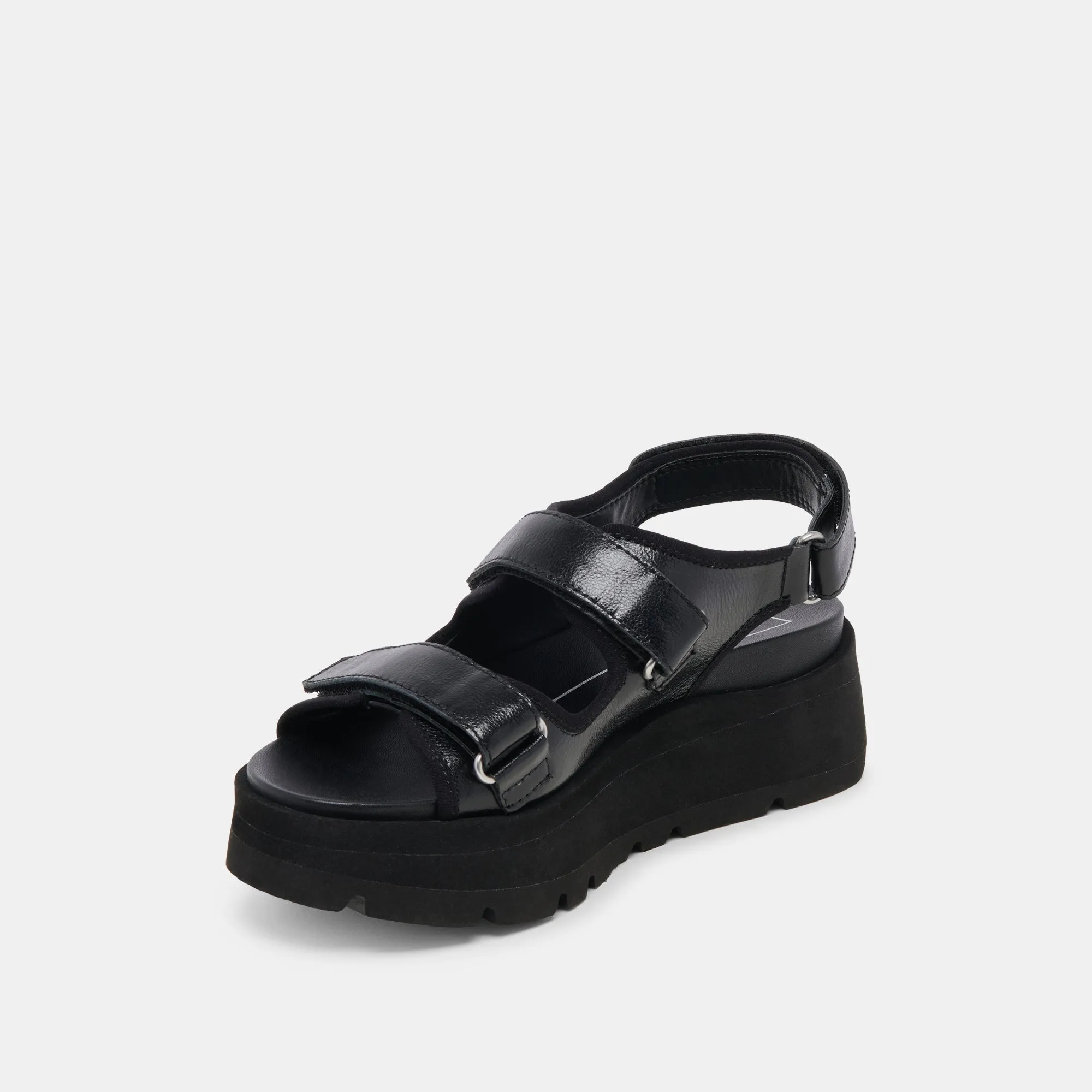 SANDALES DUBAI MIDNIGHT CRINKLE PATENT