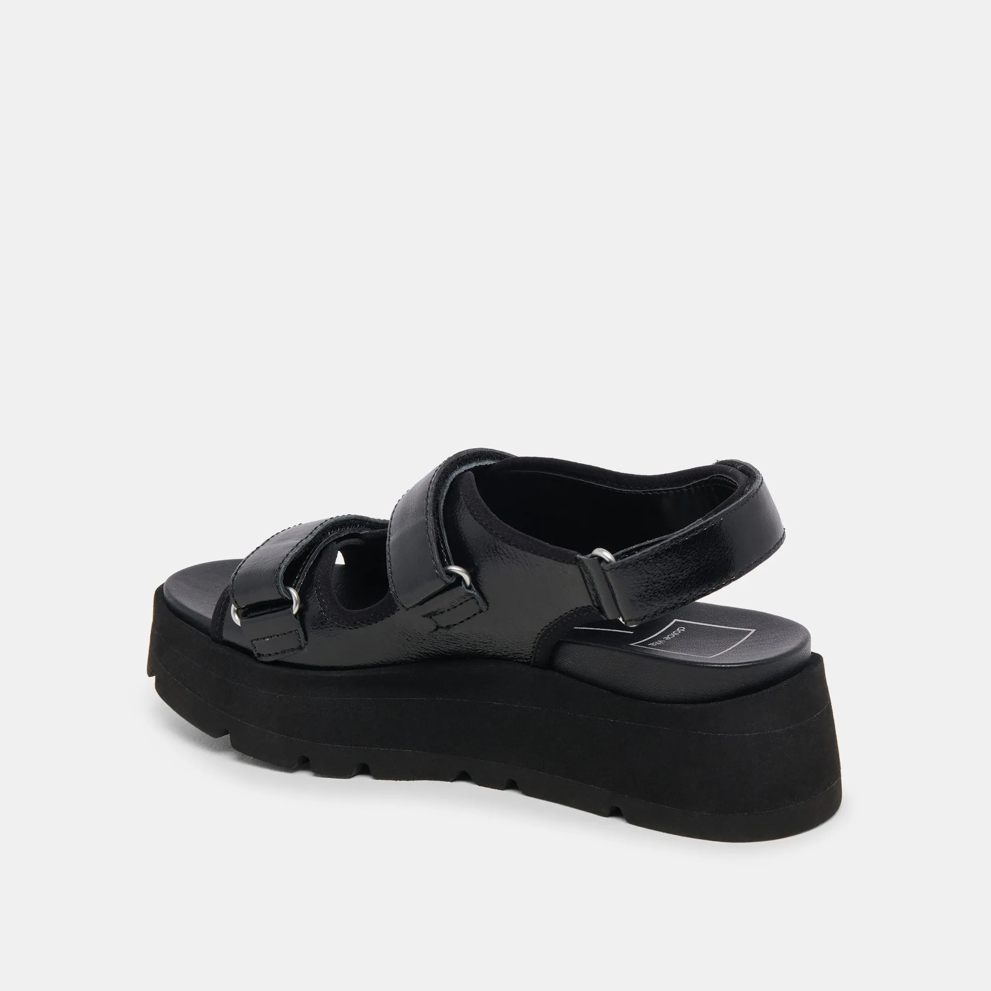 SANDALES DUBAI MIDNIGHT CRINKLE PATENT