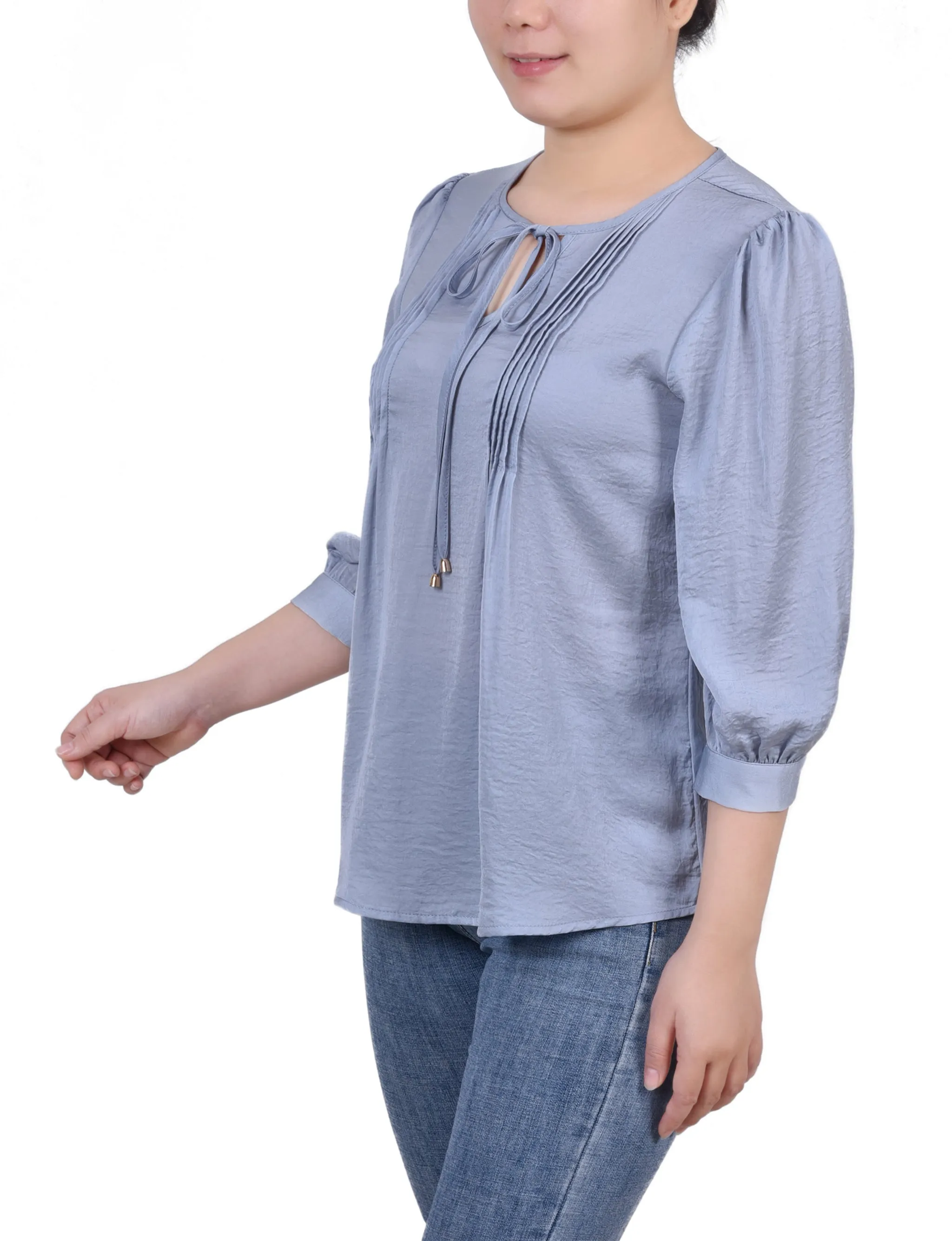 Blouse en satin à manches coudées