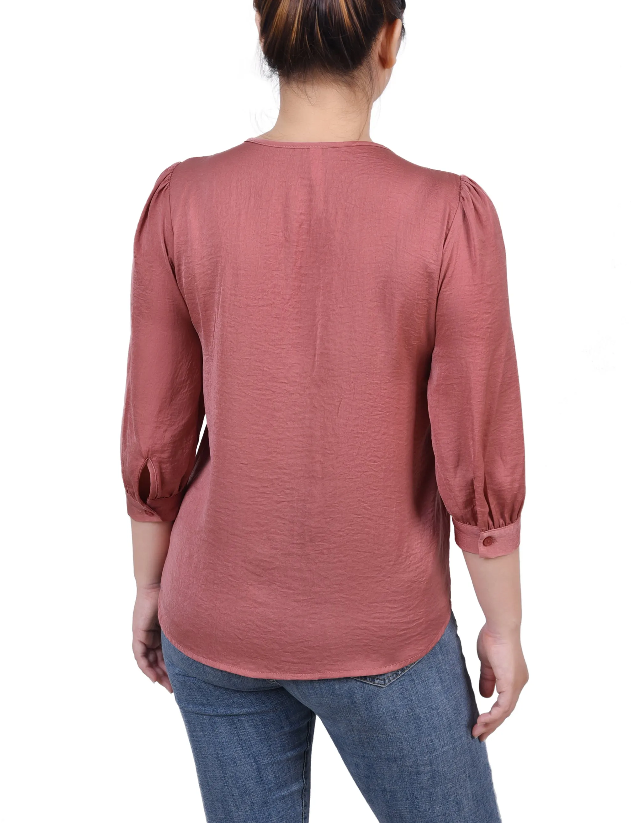 Blouse en satin à manches coudées