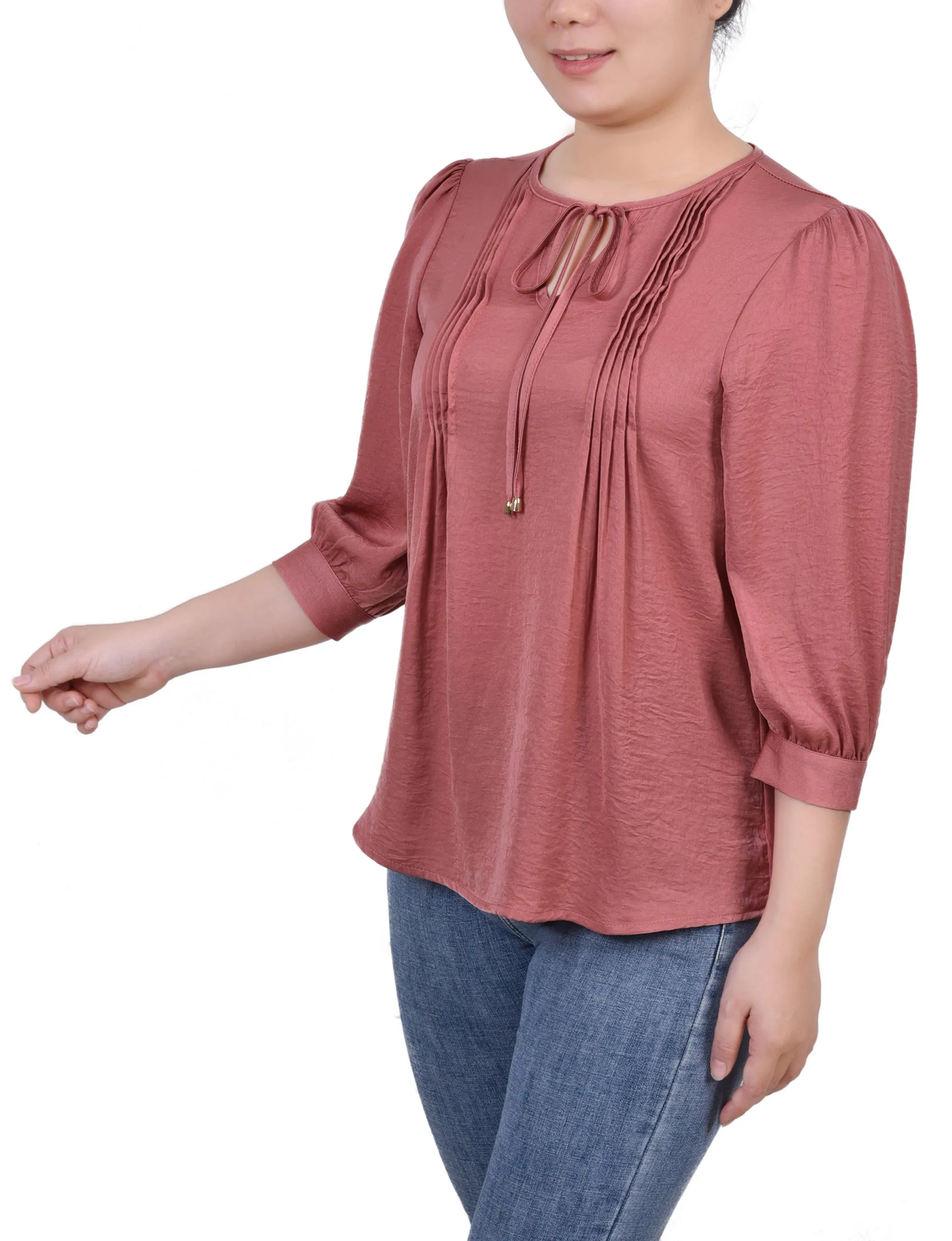 Blouse en satin à manches coudées