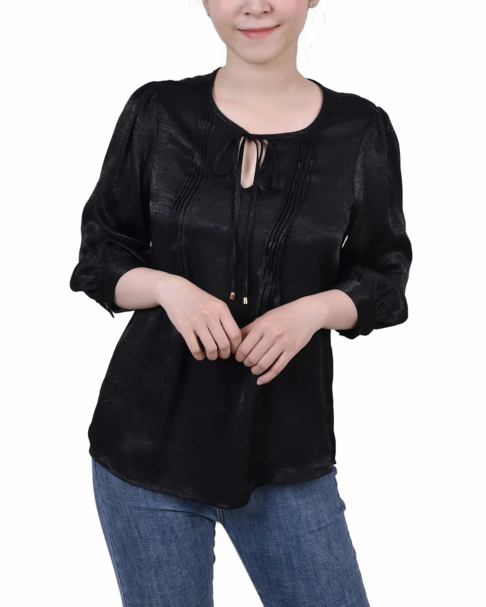 Blouse en satin à manches coudées