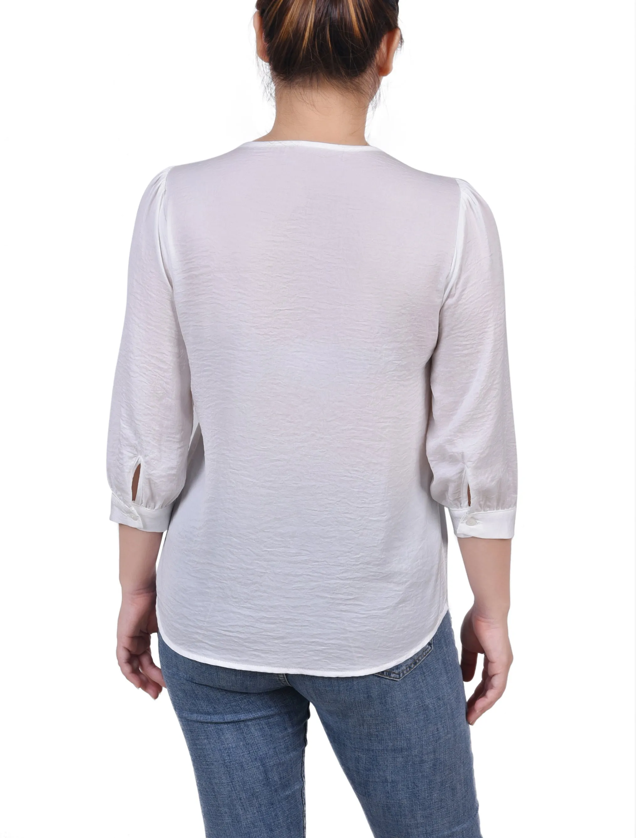 Blouse en satin à manches coudées