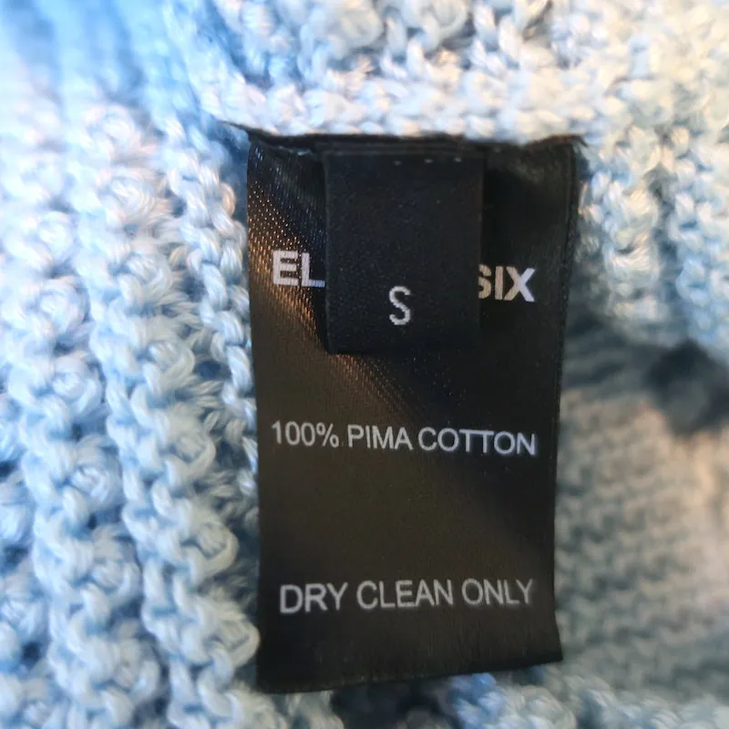 Eleven Six Viola Débardeur en Tricot Volanté Bleu Ciel Coton Taille Petit NEUF