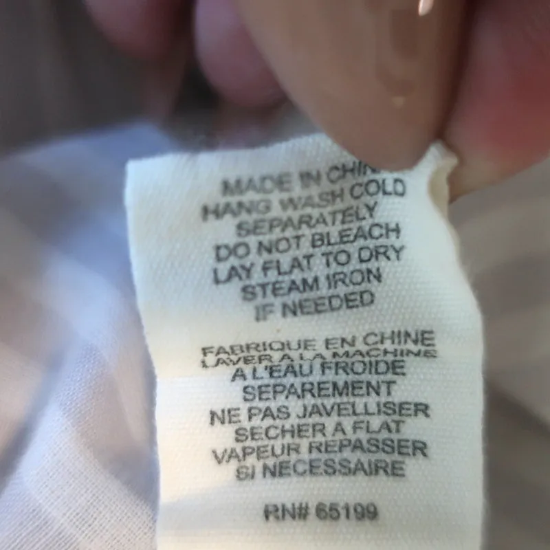 Elizabeth and James Chemise à Rayures avec Boutons Blanc/Gris Clair en Coton Taille S