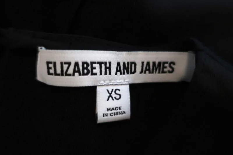 Elizabeth and James Haut Khan Noir en Crêpe Satin avec Finitions à Oeillets Taille Très Petite
