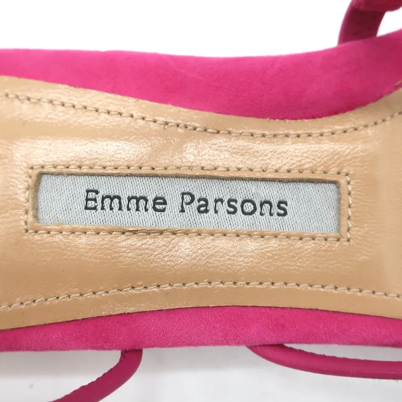 Emme Parsons Sandales à lanières arrière plates en daim rose Taille 38