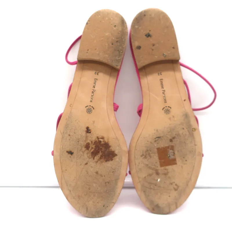 Emme Parsons Sandales à lanières arrière plates en daim rose Taille 38