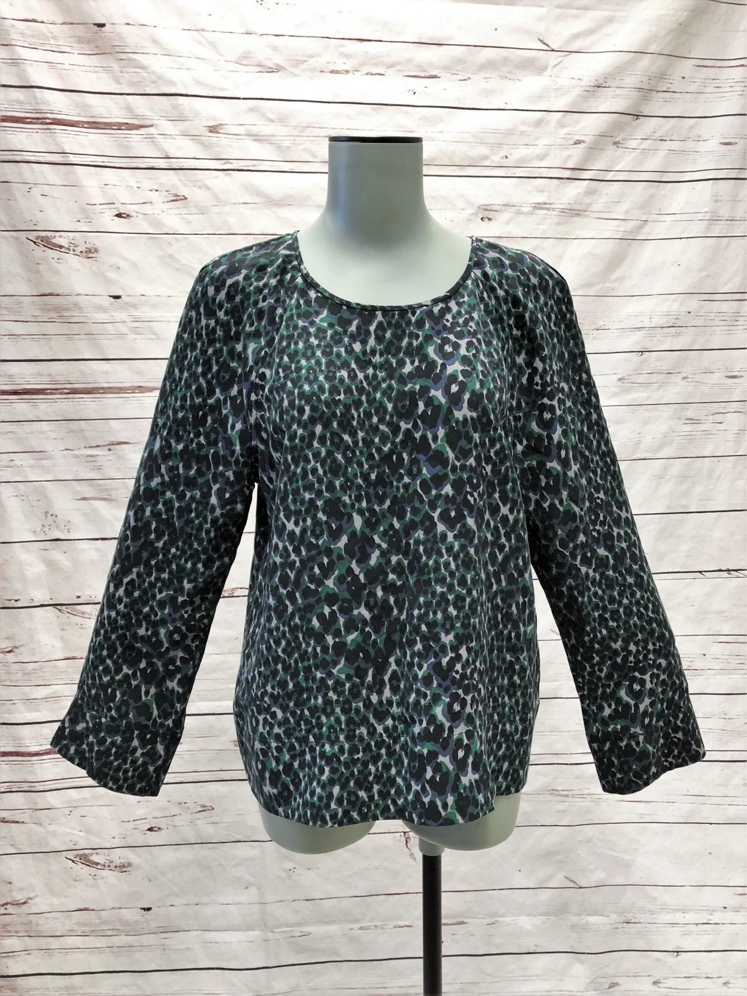 Blouse Abeline en soie à imprimé léopard Taille Très Petite Haut à manches cloche