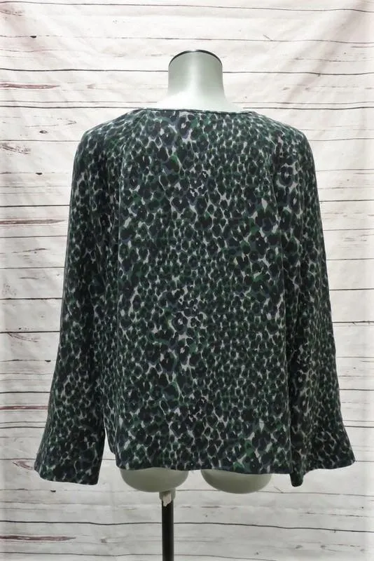 Blouse Abeline en soie à imprimé léopard Taille Très Petite Haut à manches cloche