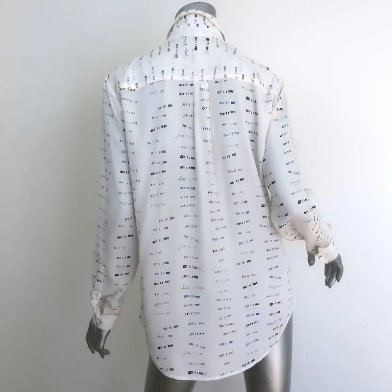 Blouse en soie imprimée crème avec estampille Equipment Library, taille petit, manches longues