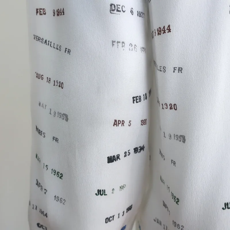 Blouse en soie imprimée crème avec estampille Equipment Library, taille petit, manches longues