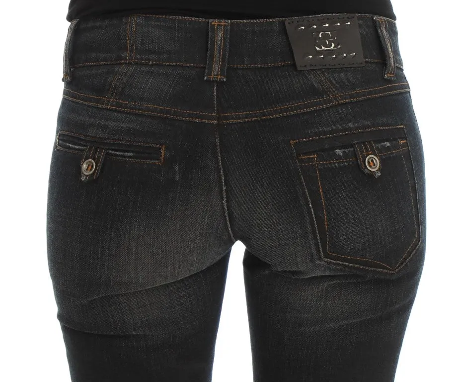 Ermanno Scervino Jeans Femme Slim Fit en Coton Lavé