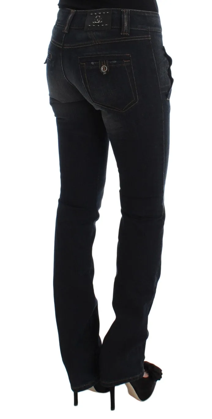 Ermanno Scervino Jeans Femme Slim Fit en Coton Lavé