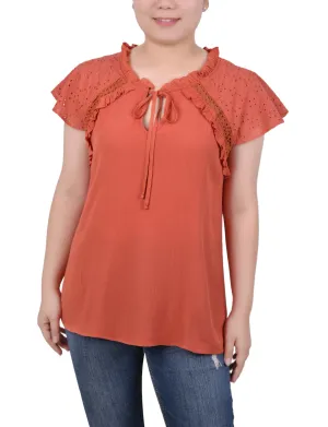 Eyelet Sleeve Blouse
