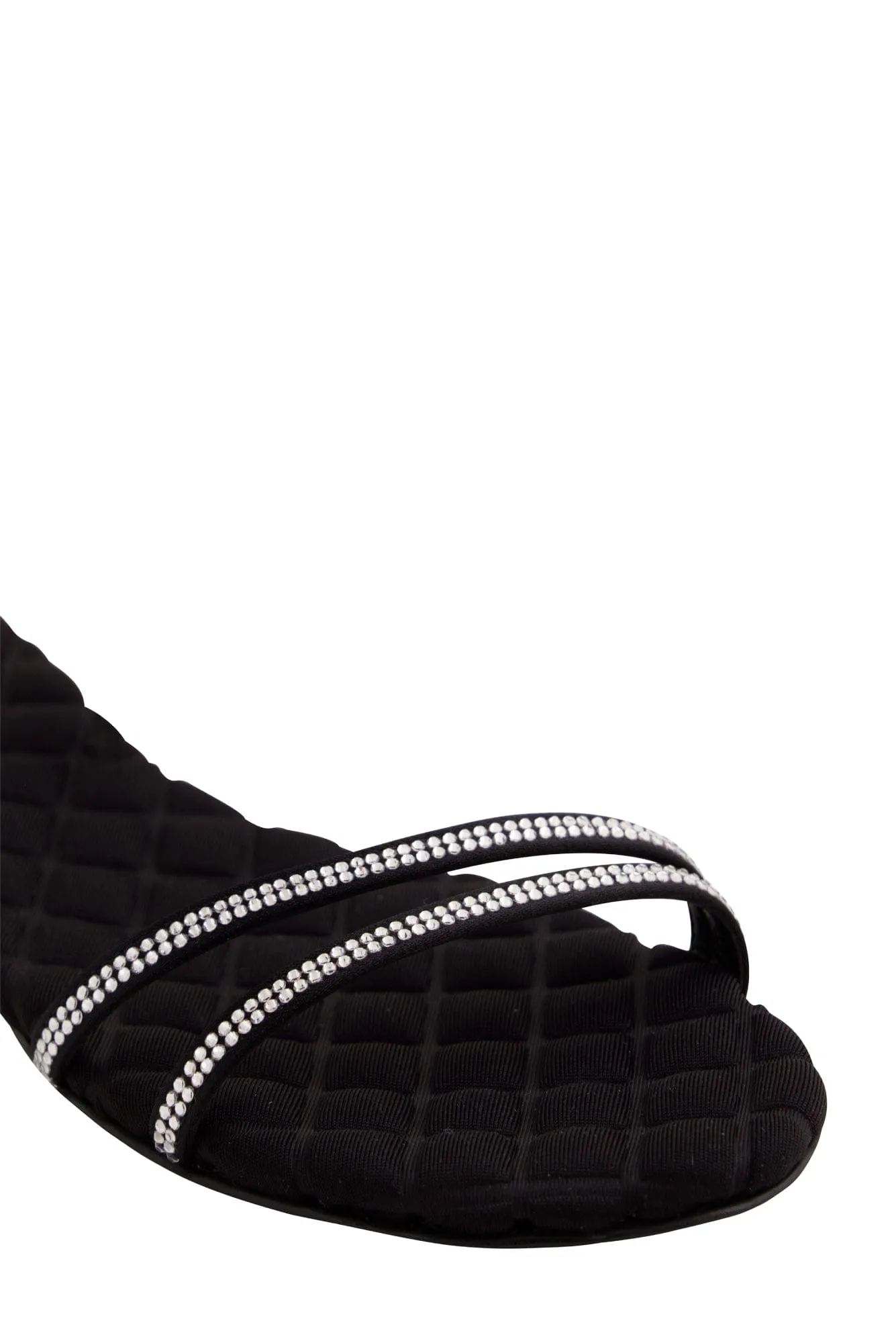Sandales Faye Vegan en coton rembourré | Cristal noir