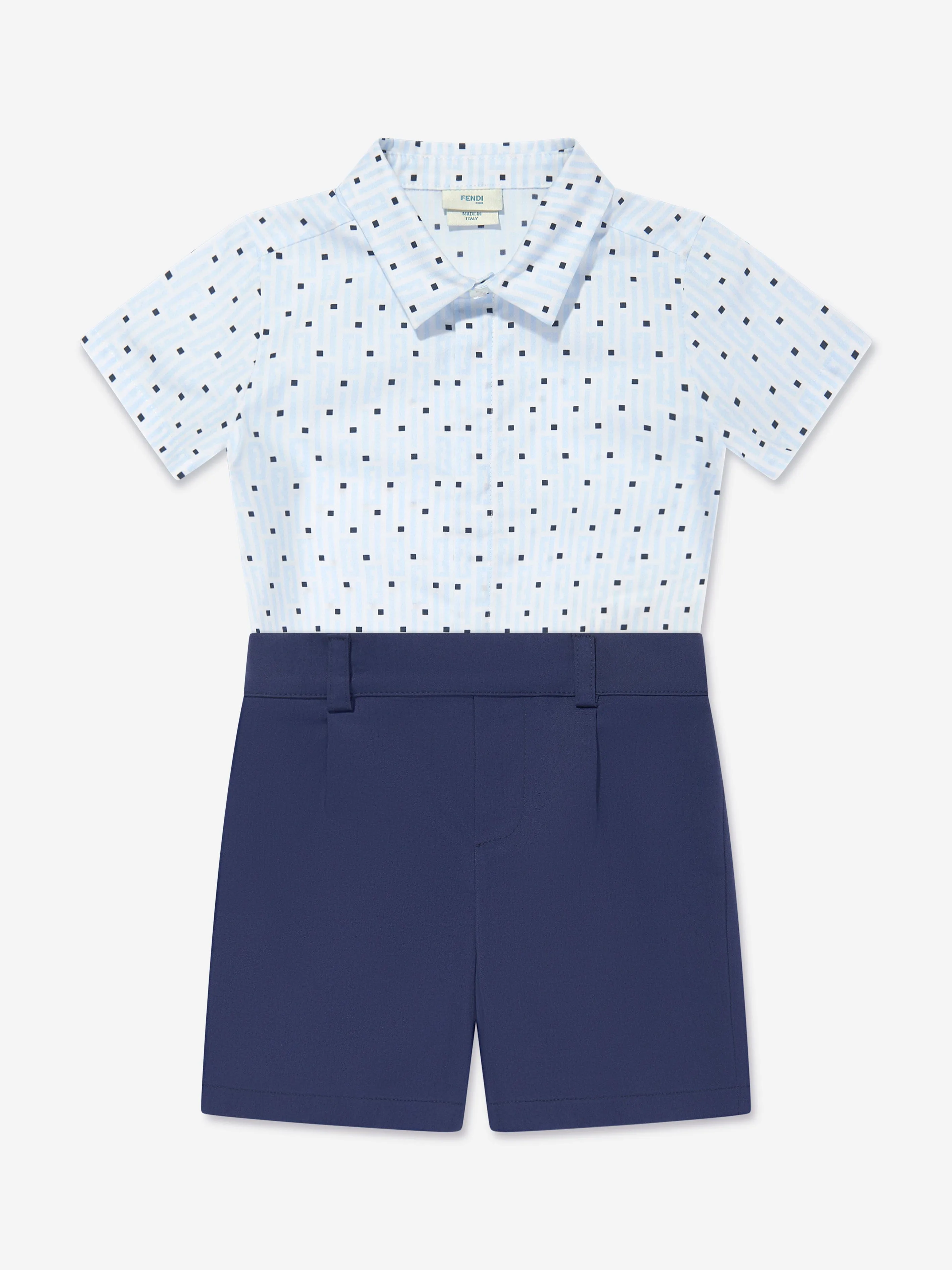 Fendi Combinaison Bébé Garçon Logo en Marine