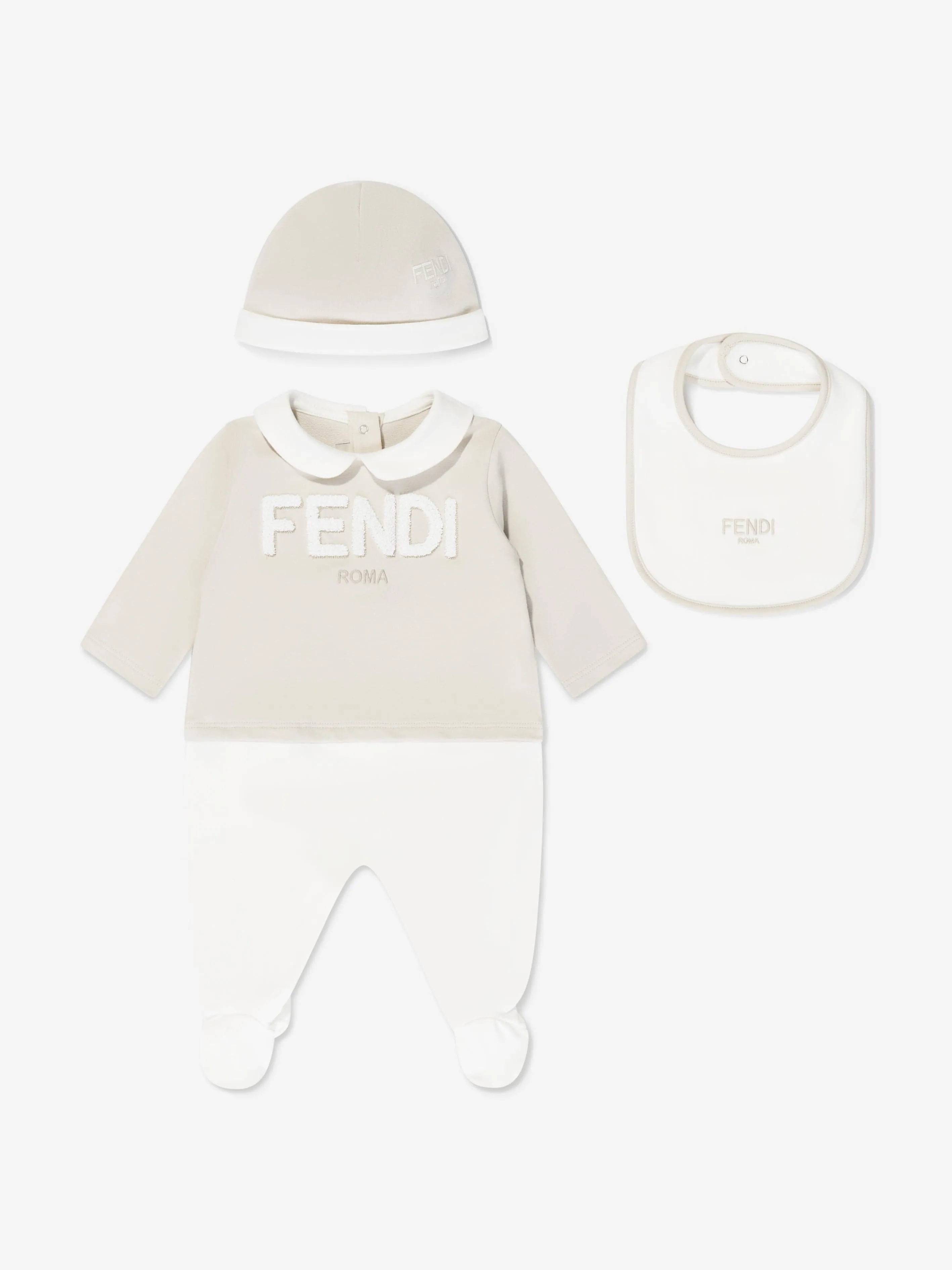 Ensemble Cadeau Body Fendi Baby Logo en Beige