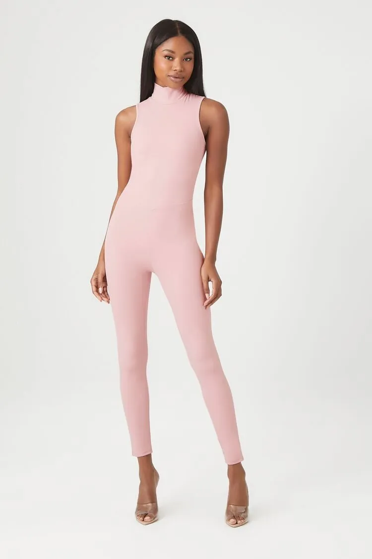 Forever 21 Combinaison Femme Col Montant Cintrée Mauve Pâle Forever 21