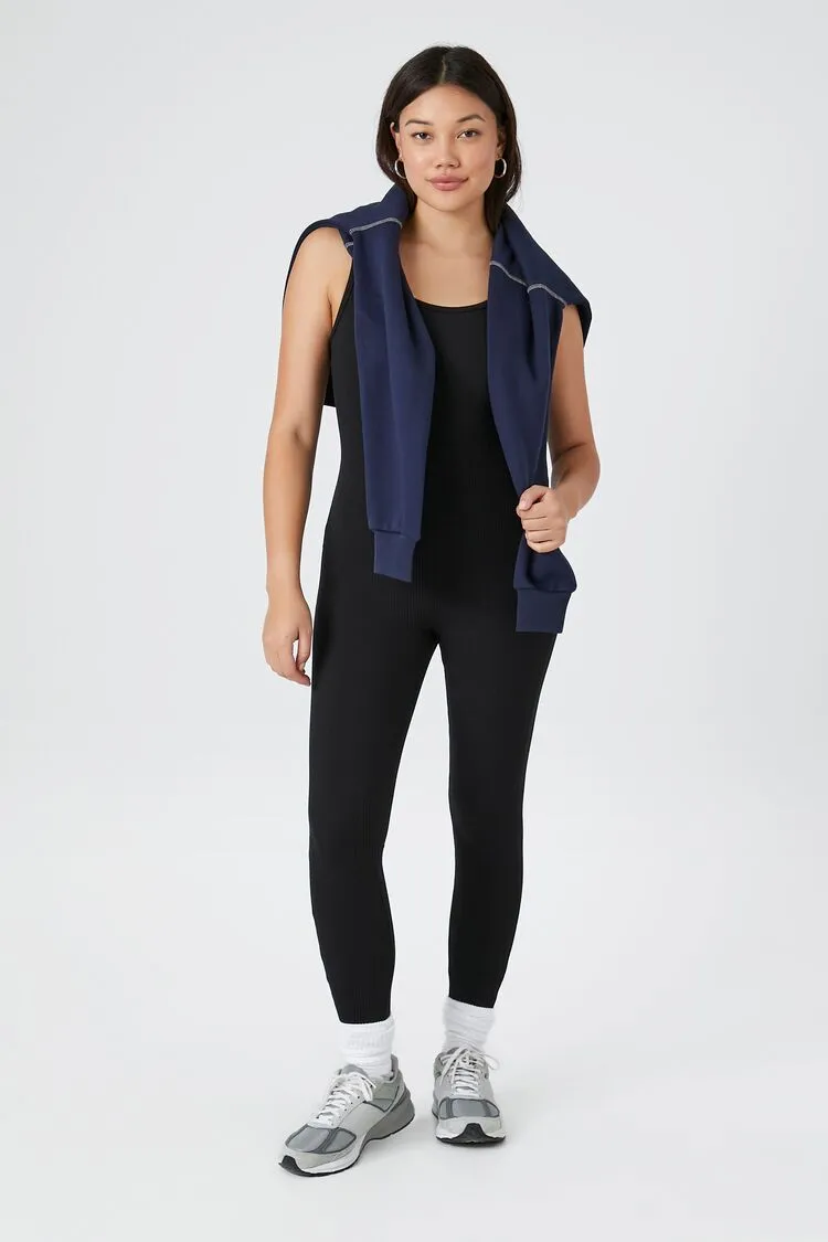 Forever 21 Combinaison Femme Sans Manches Côtelée Noir Forever 21