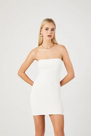 Forever 21 Women's Seamless Bodycon Tube Mini Dress White Forever 21