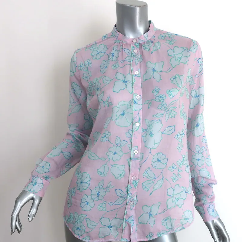 Forte Forte Chemise Rose Clair Mojito Imprimé Florale Taille 1 Haut à Manches Longues NEUF