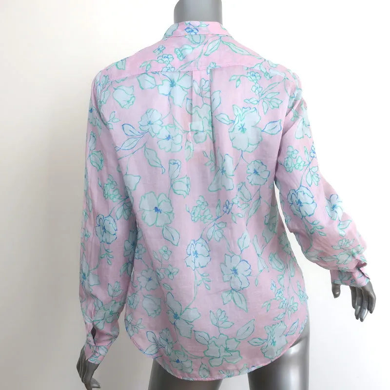 Forte Forte Chemise Rose Clair Mojito Imprimé Florale Taille 1 Haut à Manches Longues NEUF