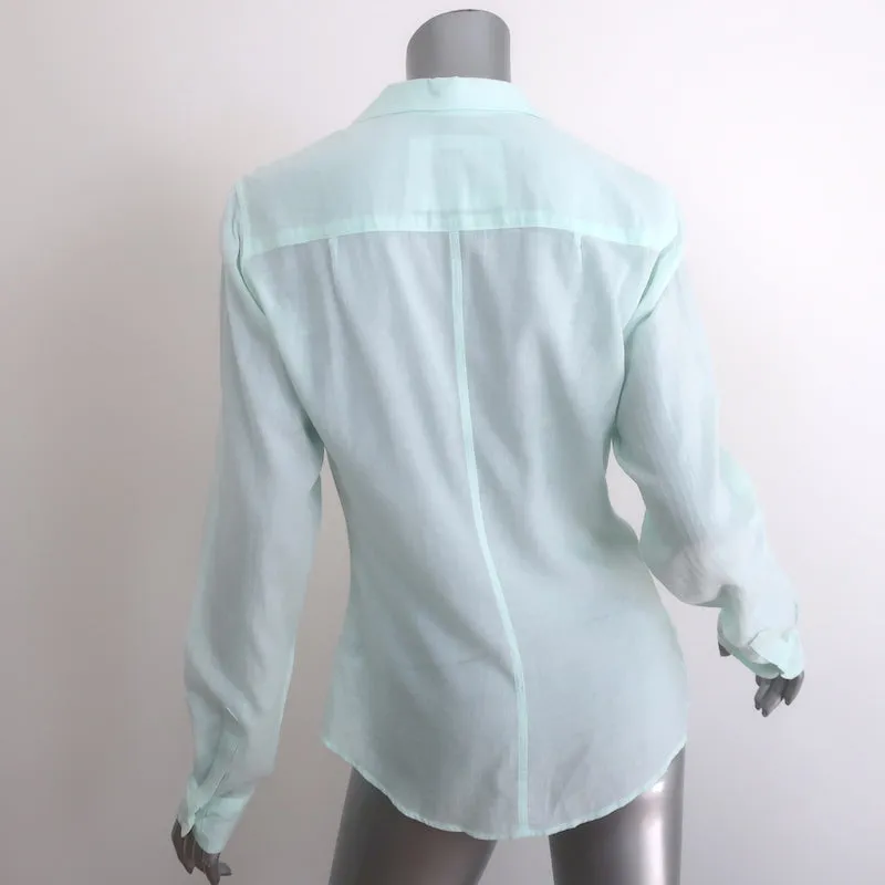 Frank & Eileen Chemise Barry Boutonnée Menthe Coton Taille Moyenne Manches Longues Haut