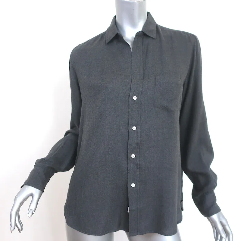Frank & Eileen Chemise Eileen Gris Foncé Modal Taille Très Petite Haut à Manches Longues