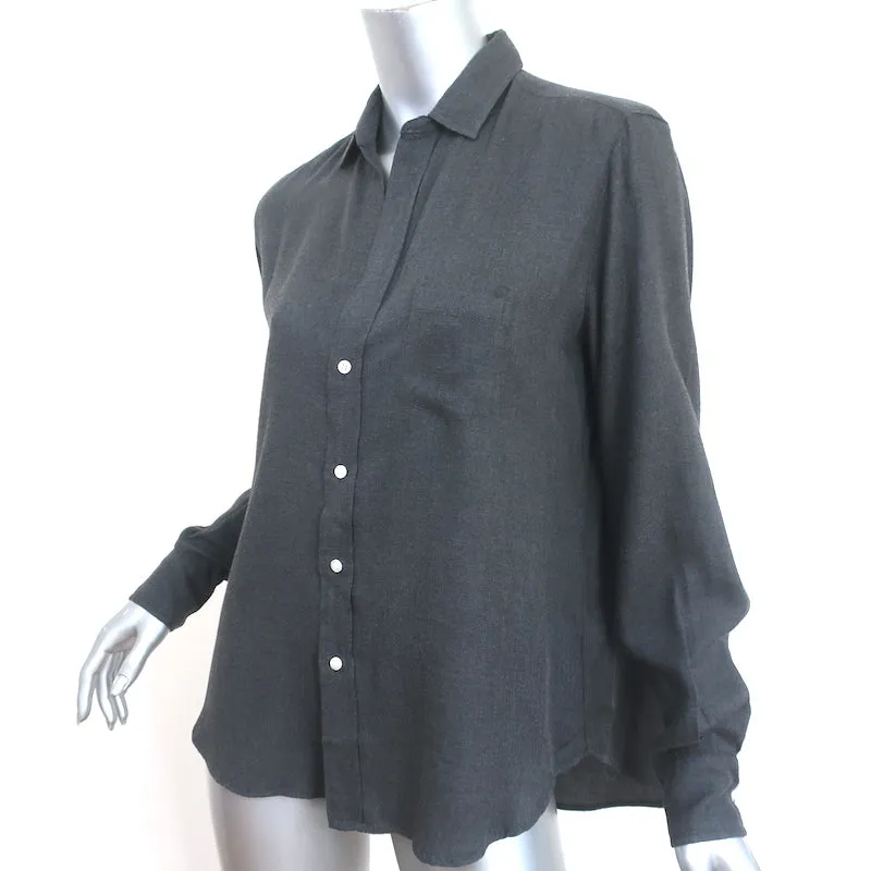 Frank & Eileen Chemise Eileen Gris Foncé Modal Taille Très Petite Haut à Manches Longues