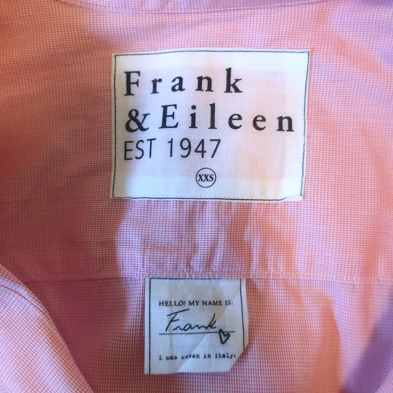 Frank & Eileen Chemise Frank Vérifié Rose Micro en Coton Taille Extra Extra Small