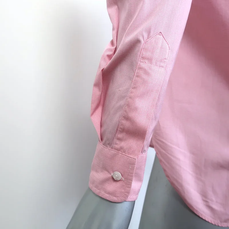 Frank & Eileen Chemise Frank Vérifié Rose Micro en Coton Taille Extra Extra Small