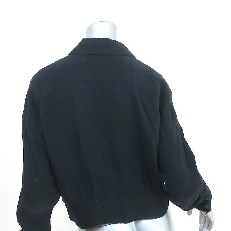 Free People Blouse à nouer Sunstreaks Noir Taille Très Petite Haut à manches longues