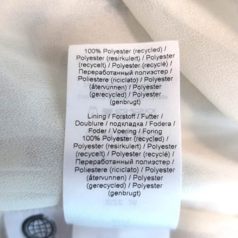 GANNI Blouse écru à imprimé floral en georgette plissée taille 36 haut à encolure en V