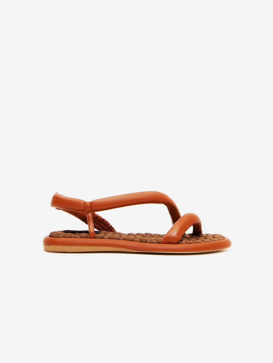 Sandales plates épaisses en simili-cuir Gina | Marron