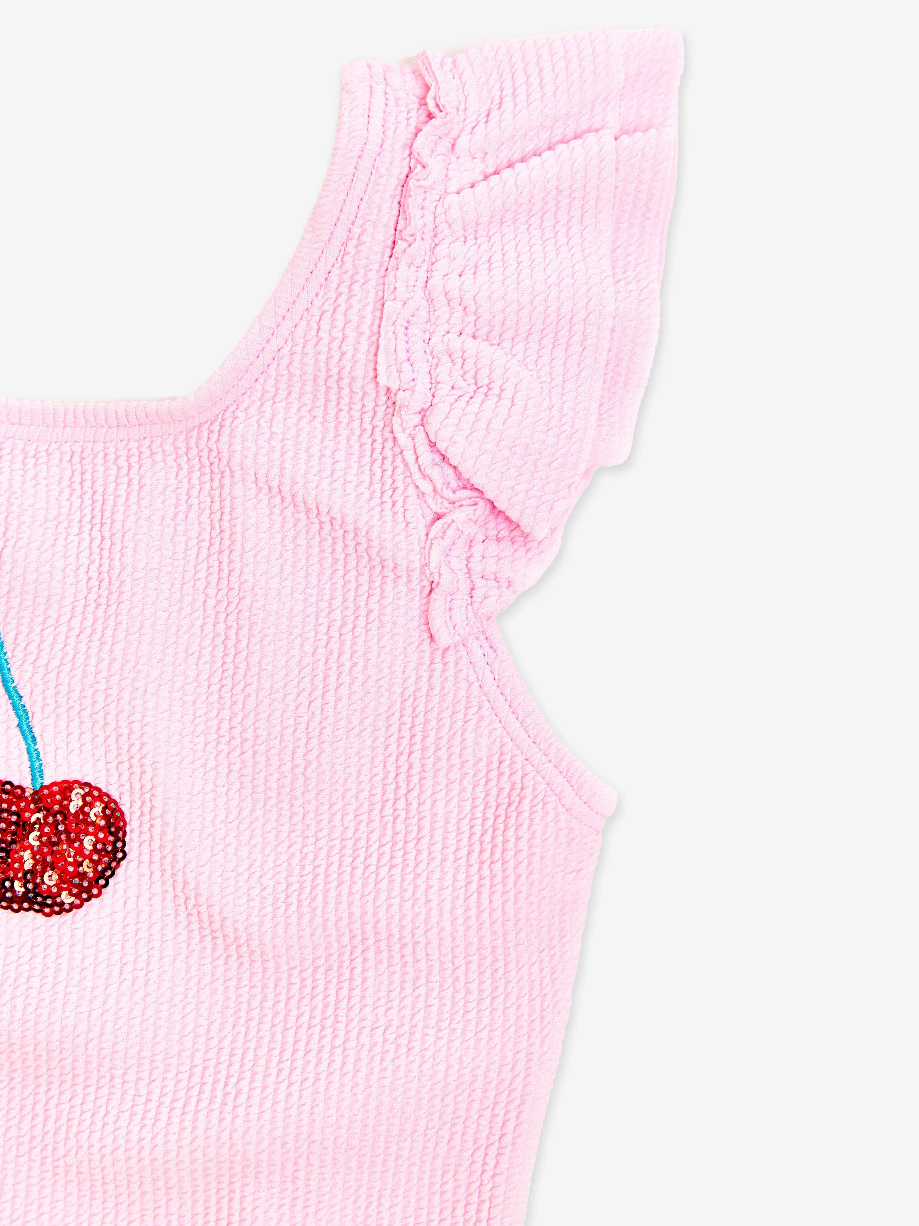 Maillot de bain cerise pour filles en rose (UPF50 )
