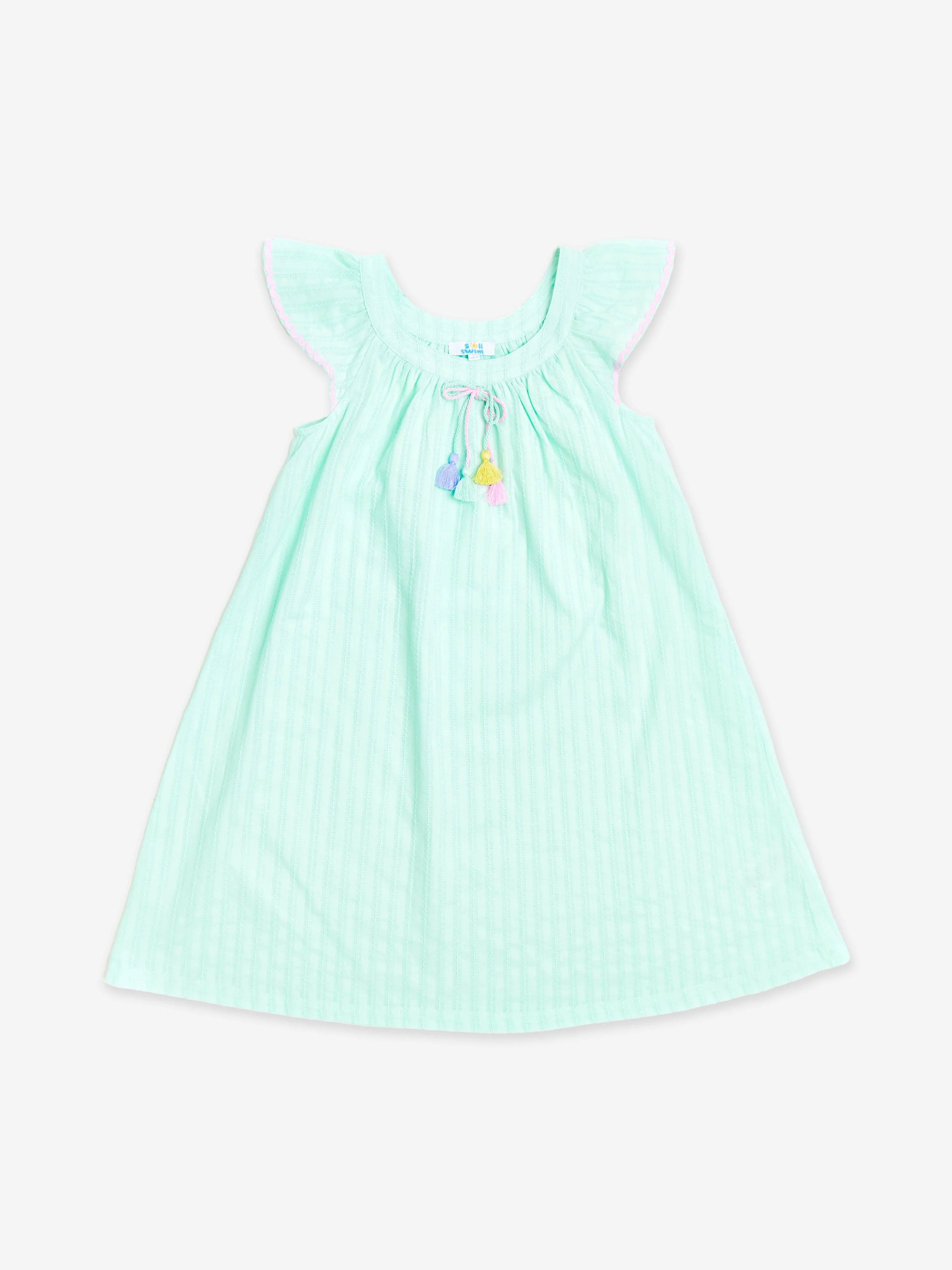 Robe d'été en coton pour filles en vert